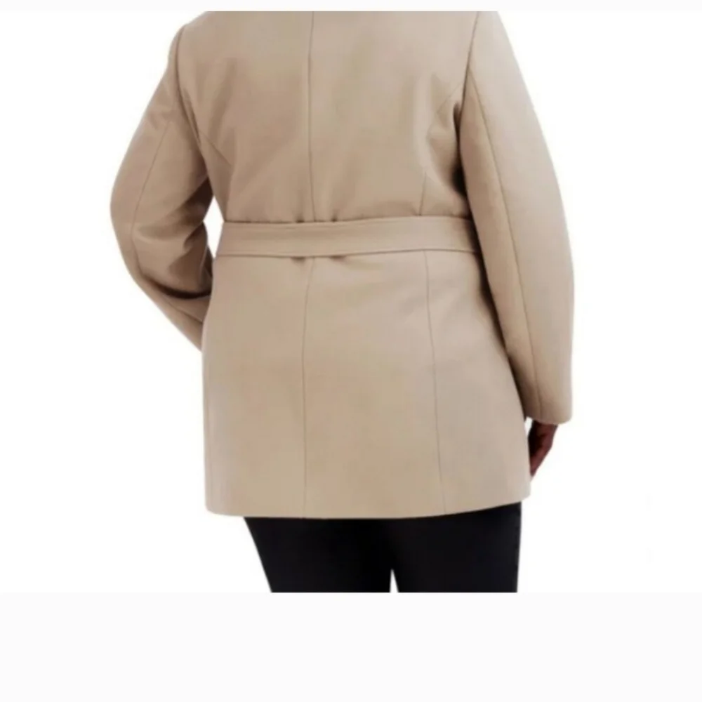NWT Tahari Ladies' Faux Wool Wrap Coat, Cream, Nwt - Picture 8 of 8